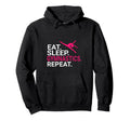 Eat Sleep Gymnastics Repeat Gift Sports Hoodie - Graphic Print Men Women