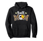 Ball Mom Leopard Softball Hoodie - Fun Novelty Design for Adults