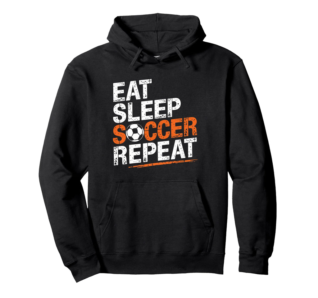 Eat Sleep Soccer Repeat Soccer Player Hoodie - Aesthetic Graphic Unisex