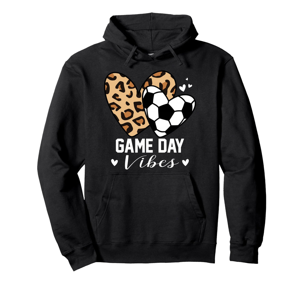 Game Day Vibes Funny Soccer Mom Leopard Hoodie - Aesthetic Graphic Unisex