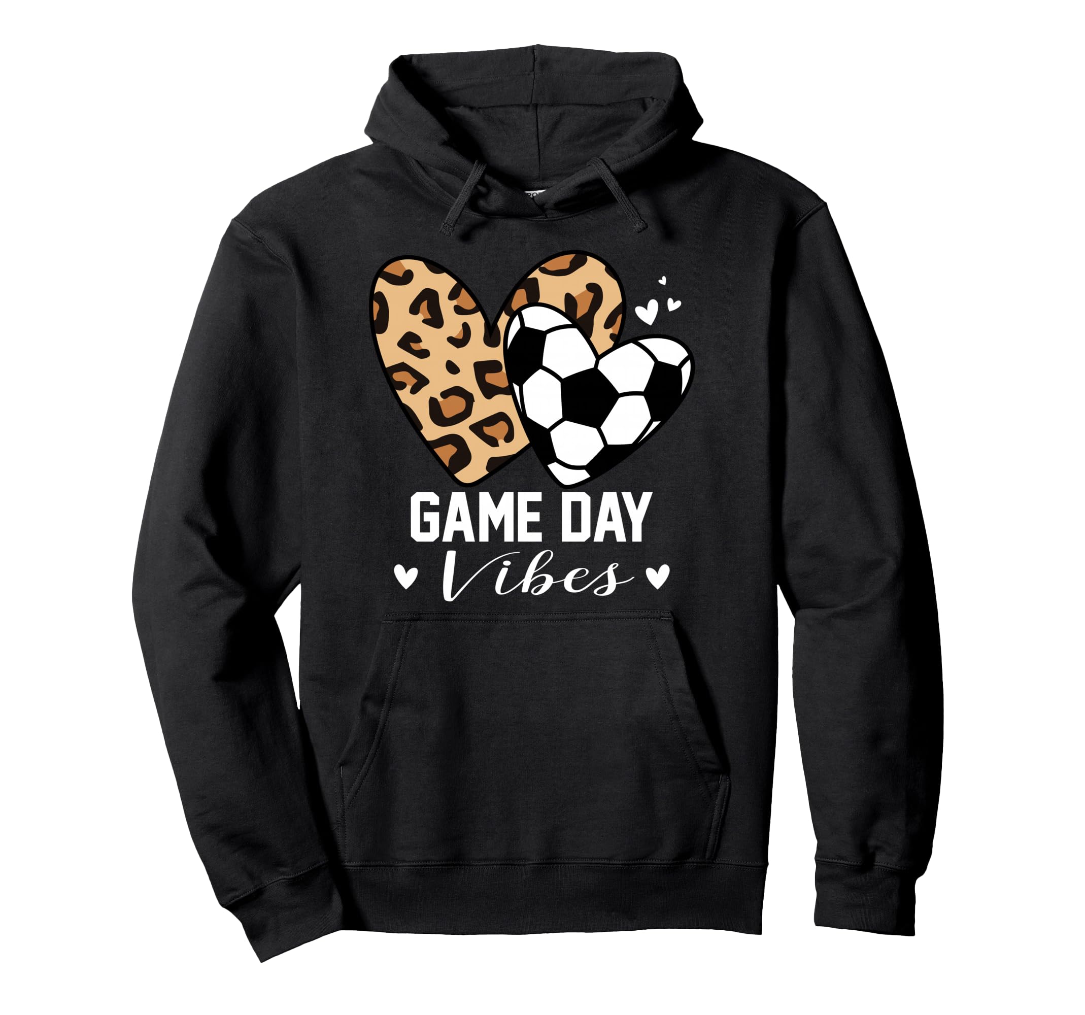 Game Day Vibes Funny Soccer Mom Leopard Hoodie - Aesthetic Graphic Unisex