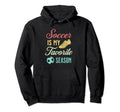 Distressed Soccer Is My Favorite Season Hoodie - Graphic Print Unisex