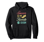 Distressed Soccer Is My Favorite Season Hoodie - Graphic Print Unisex