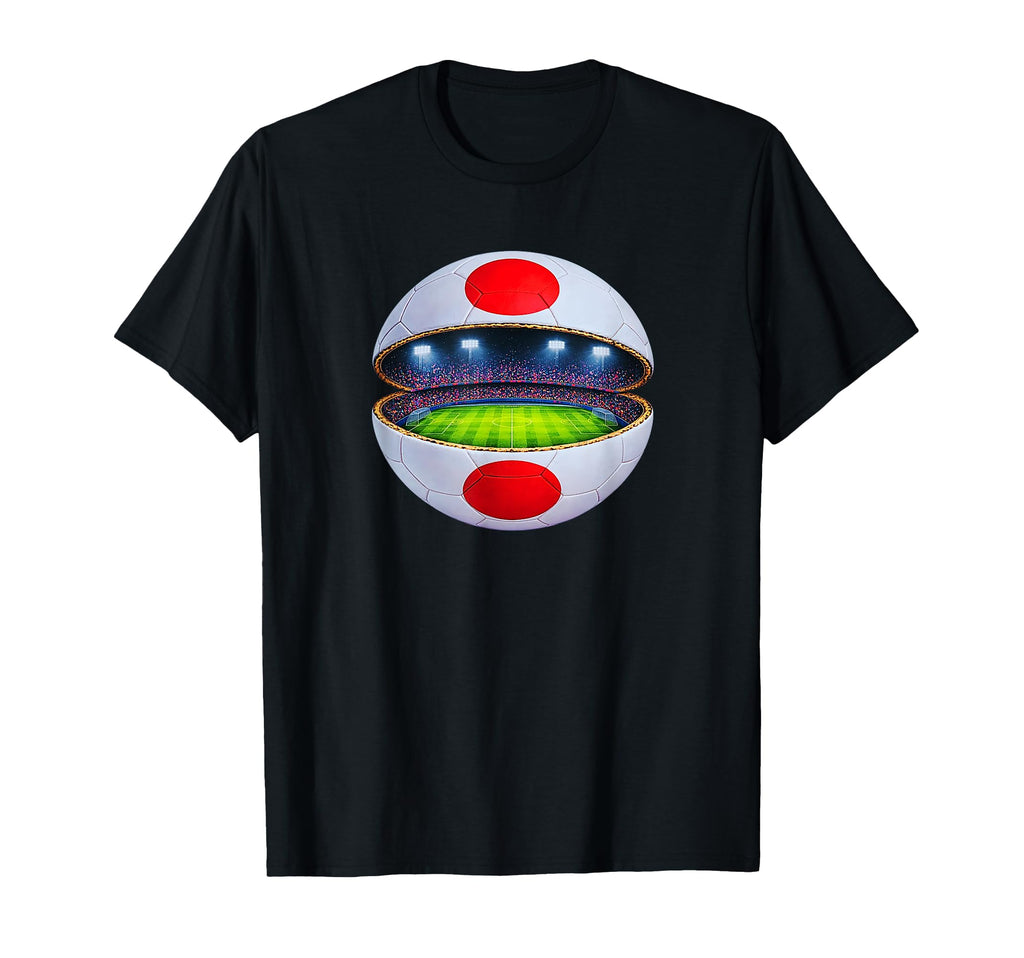 Japanese Flag Soccer Stadium Inside T-Shirt - Fun Novelty Design Men Women