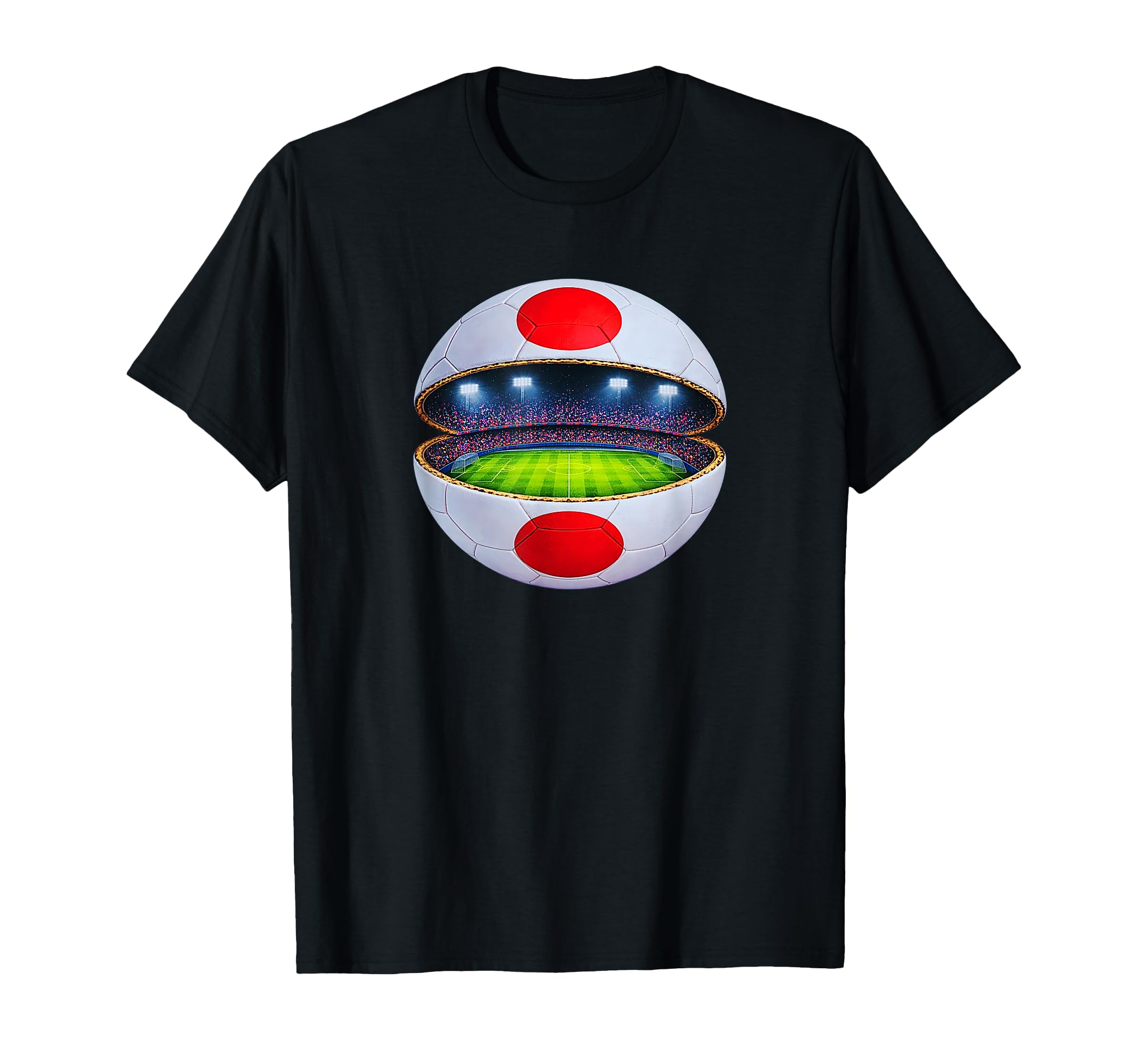 Japanese Flag Soccer Stadium Inside T-Shirt - Fun Novelty Design Men Women