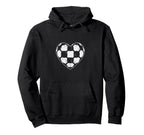Soccer Ball Heart Panels Shape Sports Hoodie - Fun Novelty Design Unisex