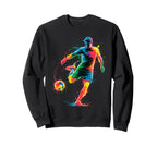 Colorful Funny Soccer Player Fan Sweatshirt - Graphic Print for Adults