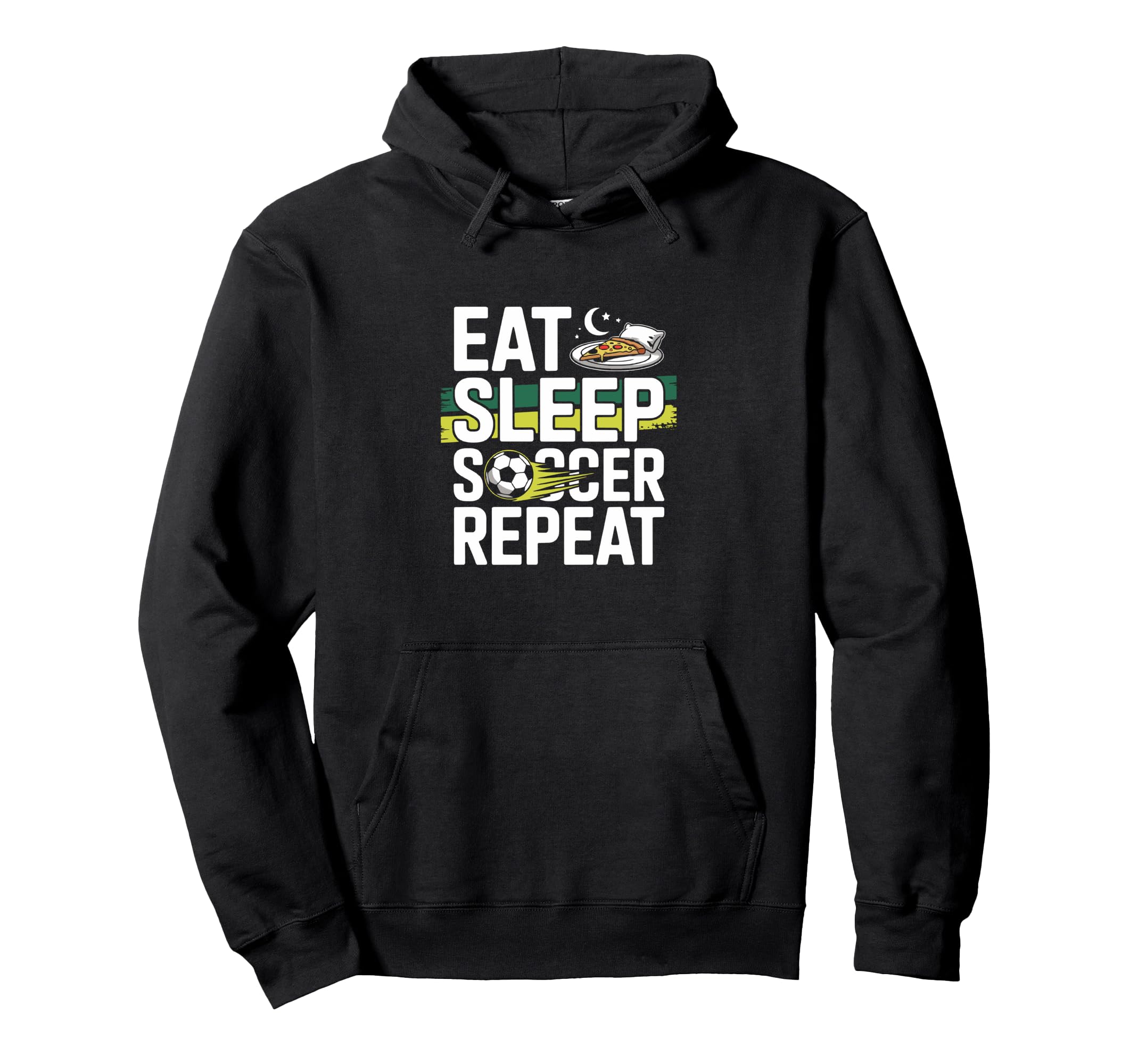 Eat Sleep Soccer Repeat Hoodie - Fun Novelty Design Unisex