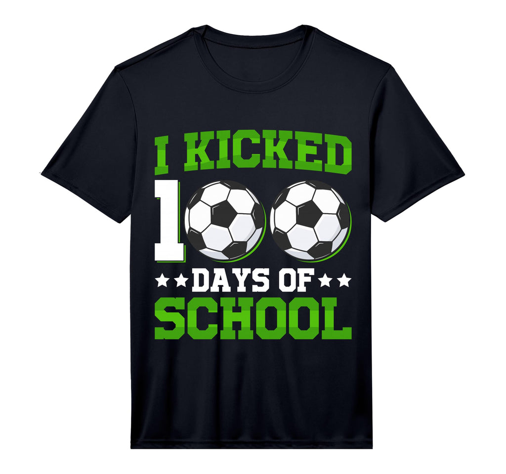 I Kicked 100 Days School Soccer Balls T-Shirt - Trendy Graphic Men Women