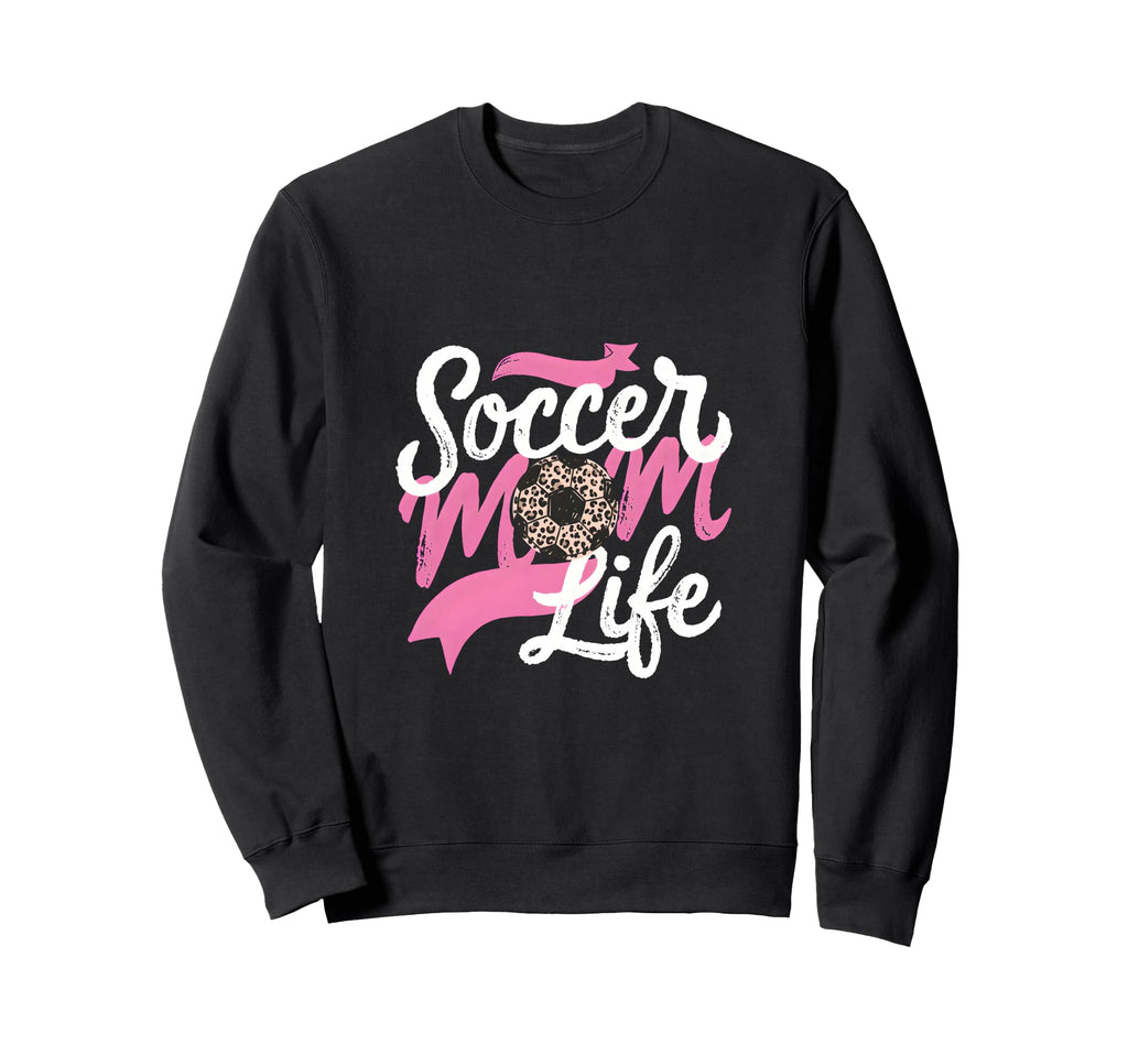 Soccer Mom Life Leopard Mama Sweatshirt - Minimalist Print for Adults