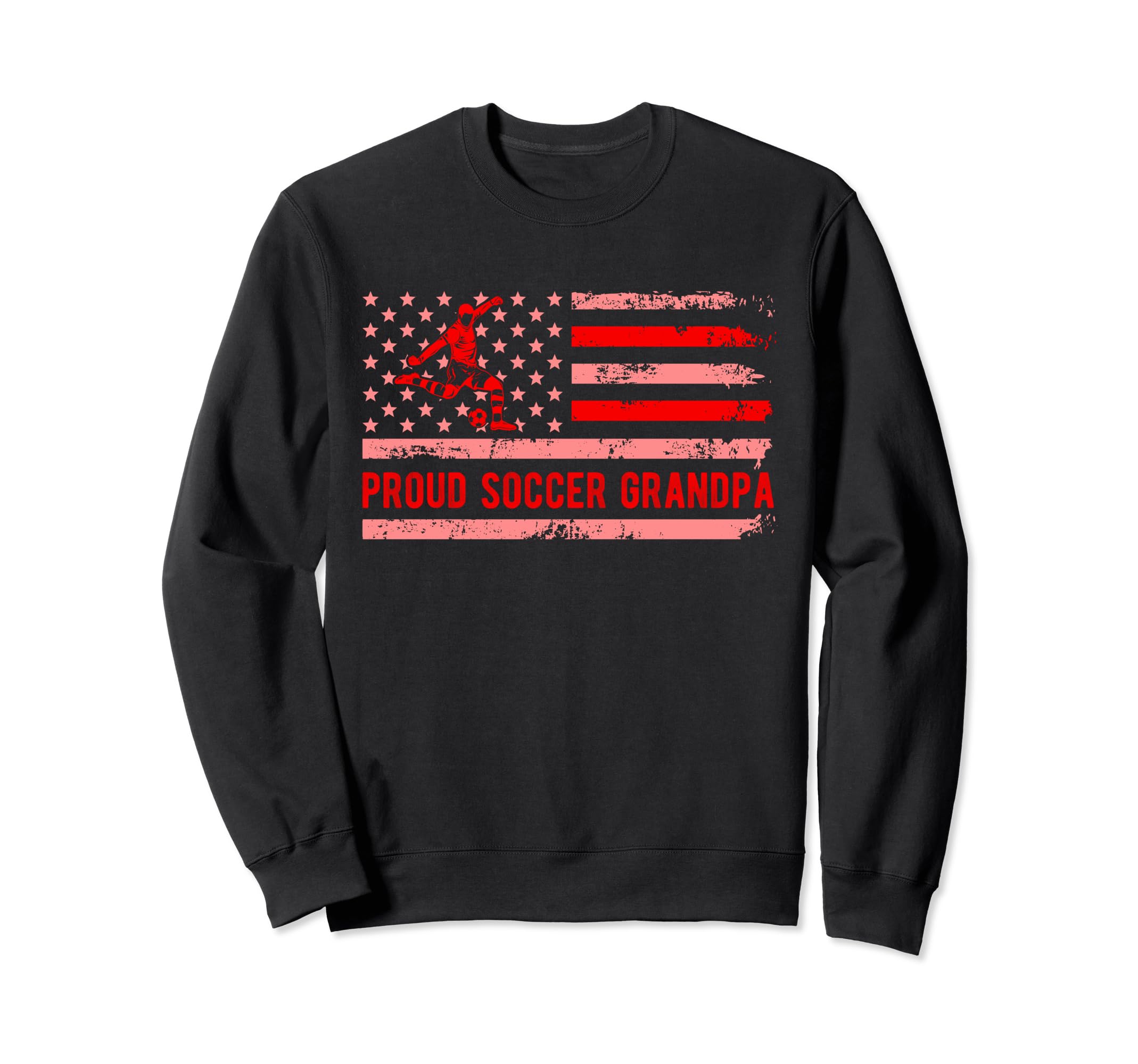 Proud Soccer Grandpa Usa Flag Family Sweatshirt - Novelty Apparel Unisex