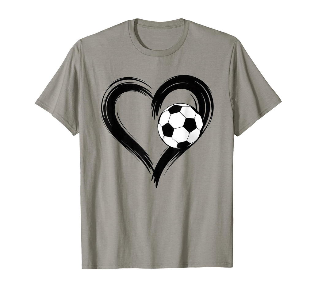 Soccer Love Heart Fans And Players T-Shirt - Minimalist Print for Adults