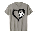 Soccer Love Heart Fans And Players T-Shirt - Minimalist Print for Adults