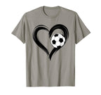 Soccer Love Heart Fans And Players T-Shirt - Minimalist Print for Adults