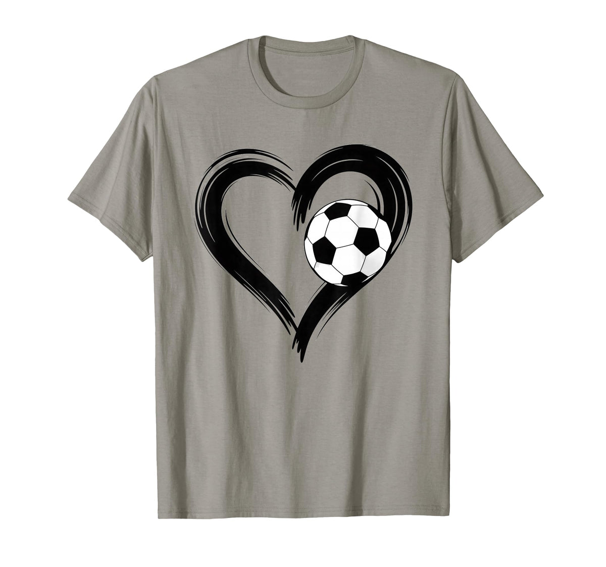 Soccer Love Heart Fans And Players T-Shirt - Minimalist Print for Adults