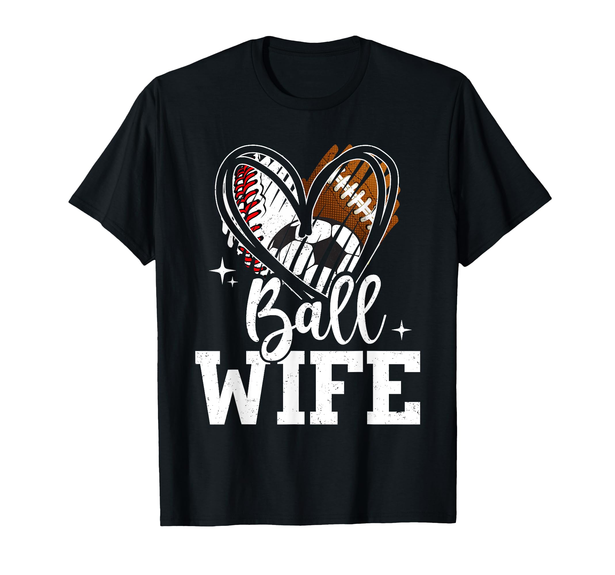 Ball Wife Baseball Football Soccer T-Shirt - Custom Art Print for Adults
