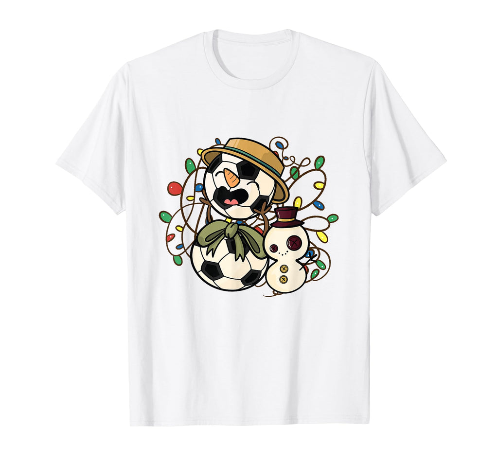 Soccer Snowman Soccer T-Shirt - Casual Everyday Wear Men Women