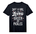 Just Who Loves Soccer And Pickles Gift T-Shirt - Graphic Print Unisex