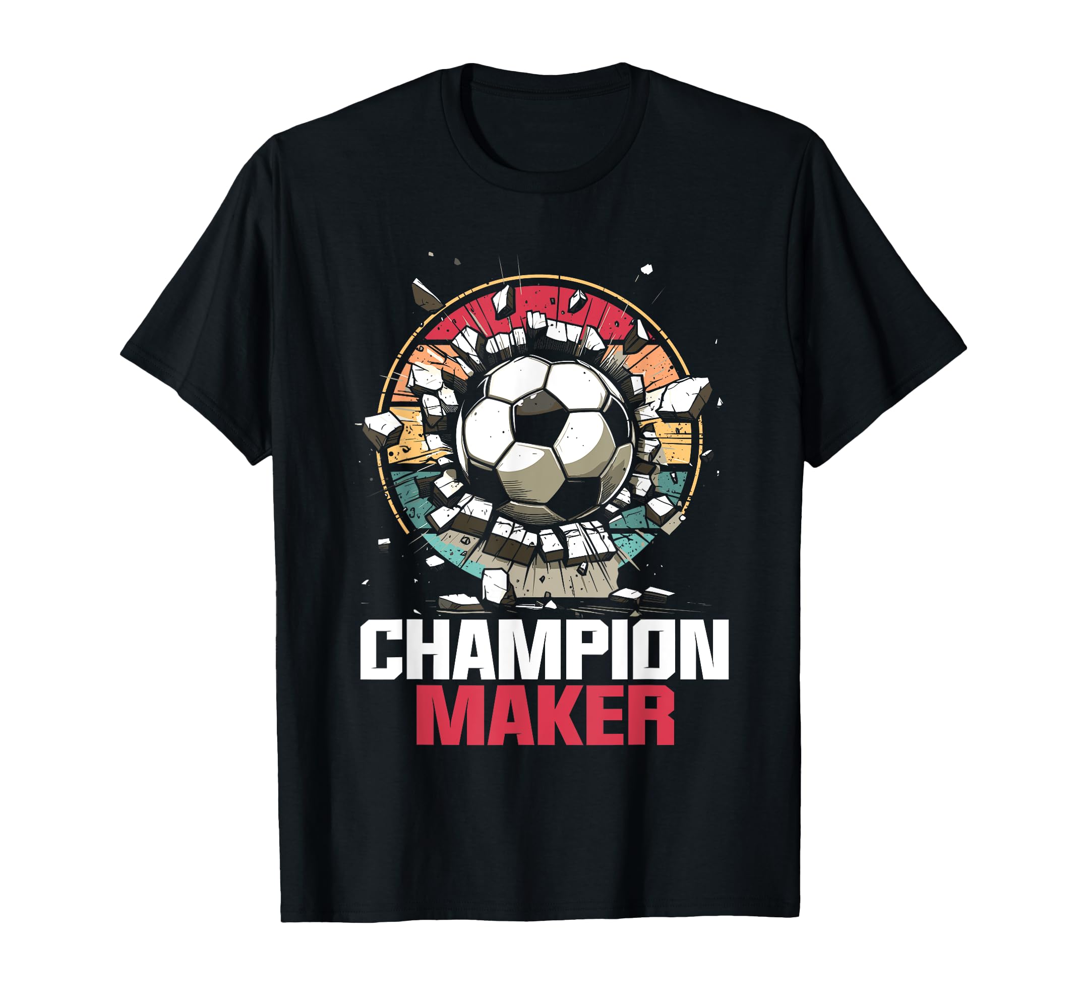 Campion Maker Soccer Coach Football T-Shirt - Fun Novelty Design Men Women