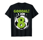 8 Year Old Birthday Soccer Themed T-Shirt - Novelty Apparel for Adults