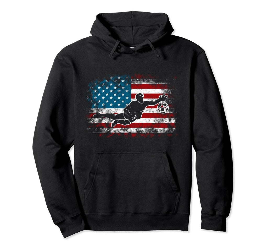 Soccer 4Th July American Flag Goalkeeper Hoodie - Novelty Apparel Unisex