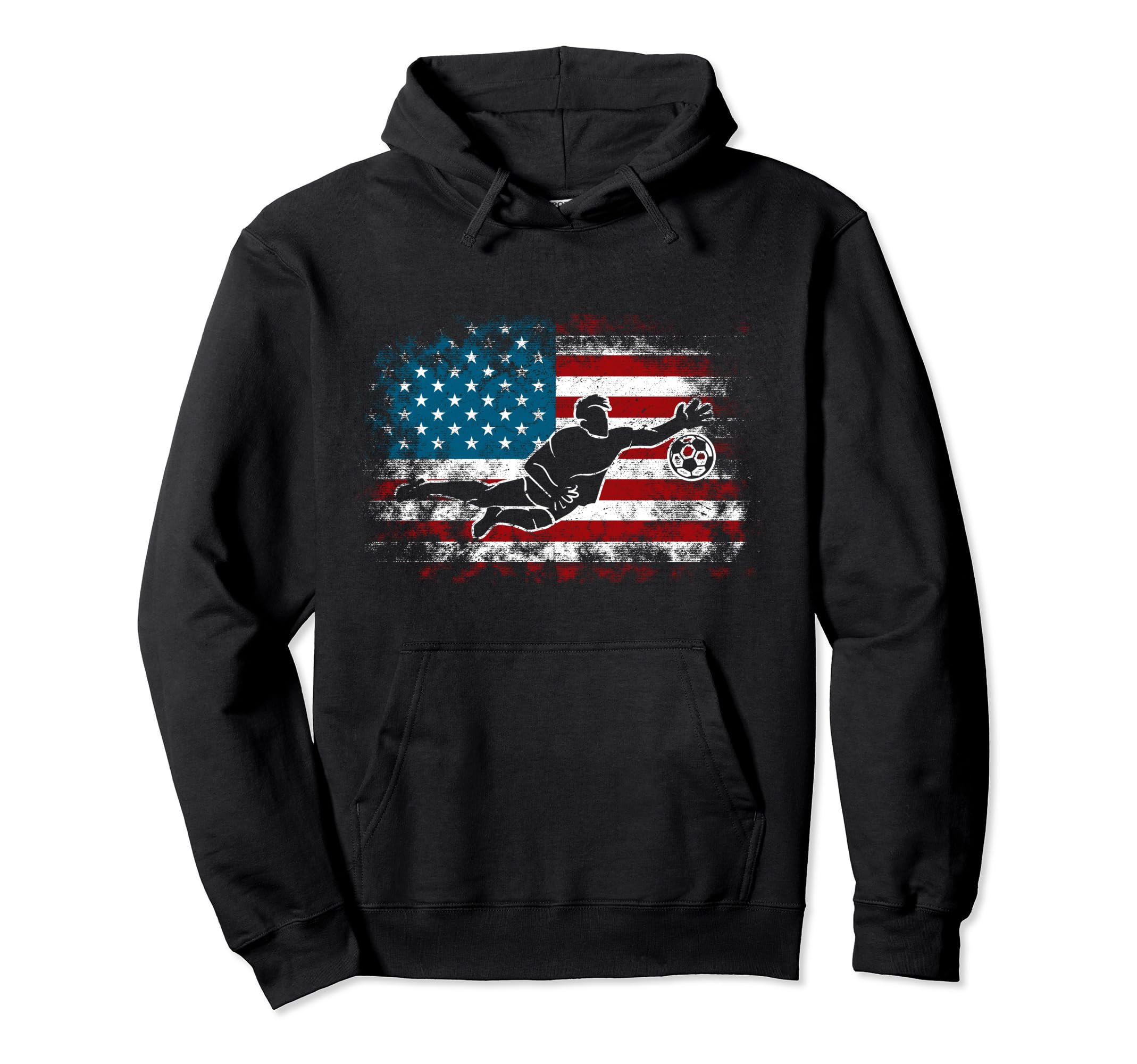 Soccer 4Th July American Flag Goalkeeper Hoodie - Novelty Apparel Unisex