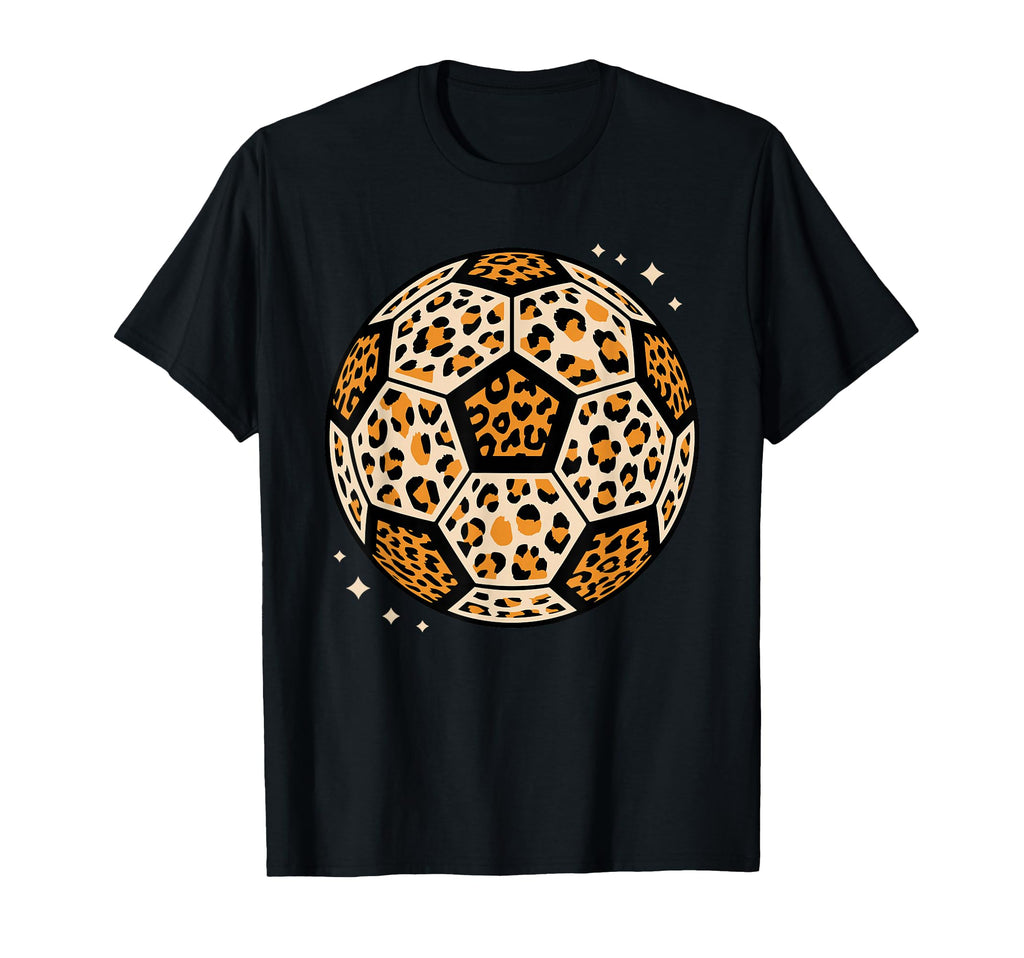 Leopard Pattern Soccer Ball Football T-Shirt - Minimalist Print for Adults