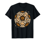 Leopard Pattern Soccer Ball Football T-Shirt - Minimalist Print for Adults