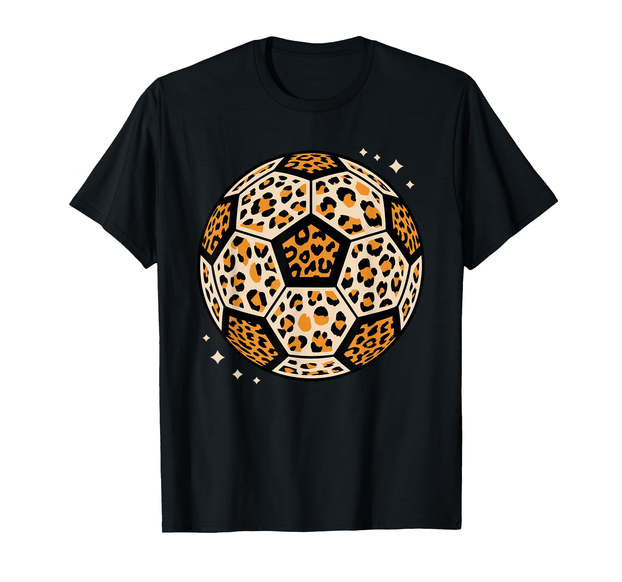 Leopard Pattern Soccer Ball Football T-Shirt - Minimalist Print for Adults