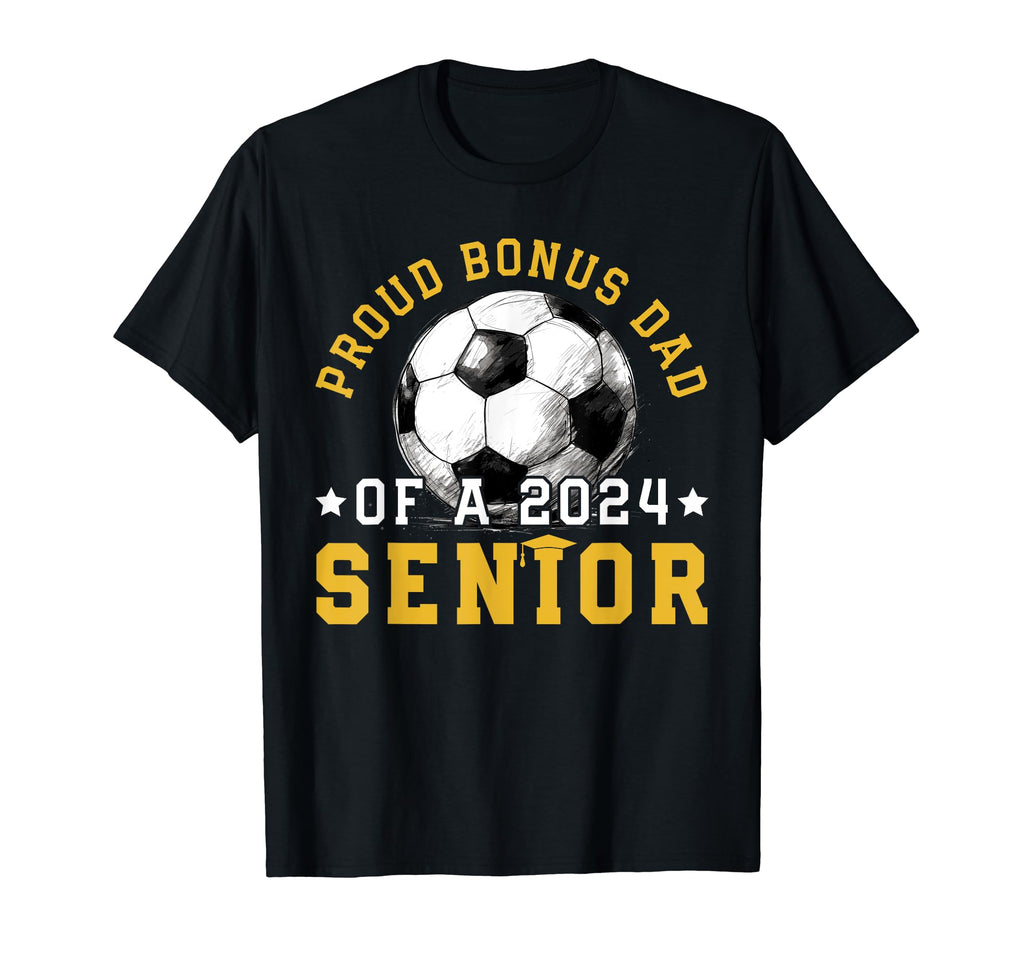 Class 2024 Bonus Dad Soccer Senior 2024 T-Shirt - Graphic Print for Adults
