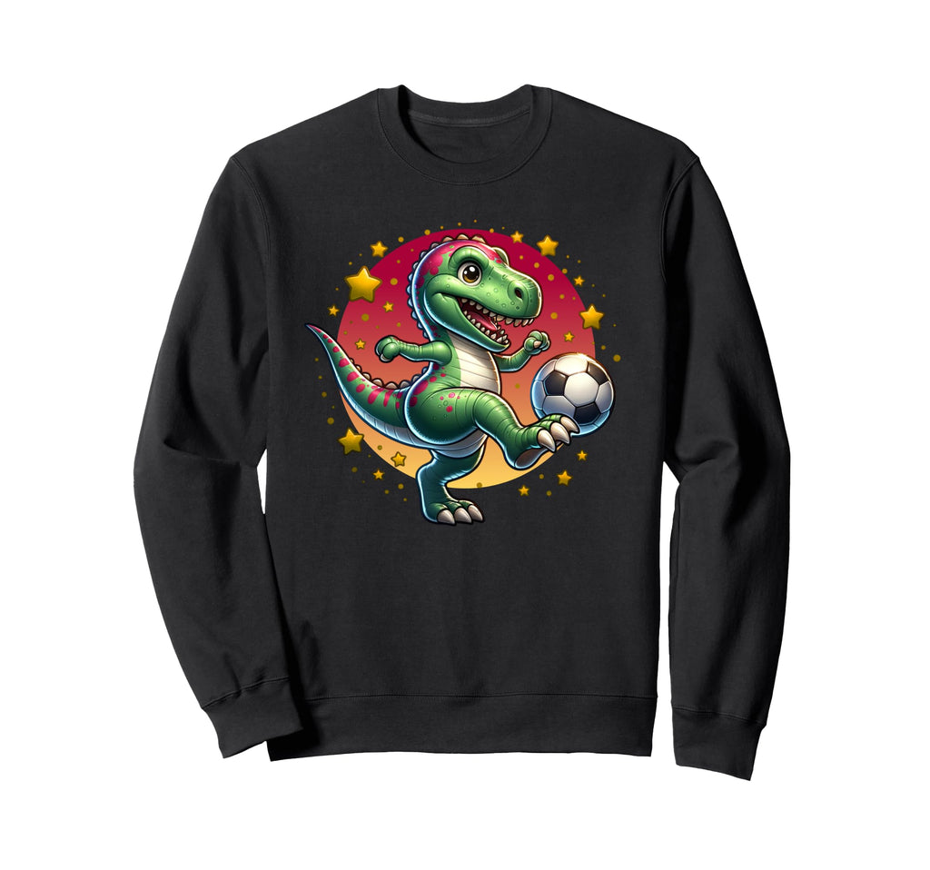 T Rex Dinosaur Soccer Player Sweatshirt - Fun Novelty Design for Adults
