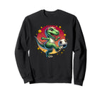 T Rex Dinosaur Soccer Player Sweatshirt - Fun Novelty Design for Adults