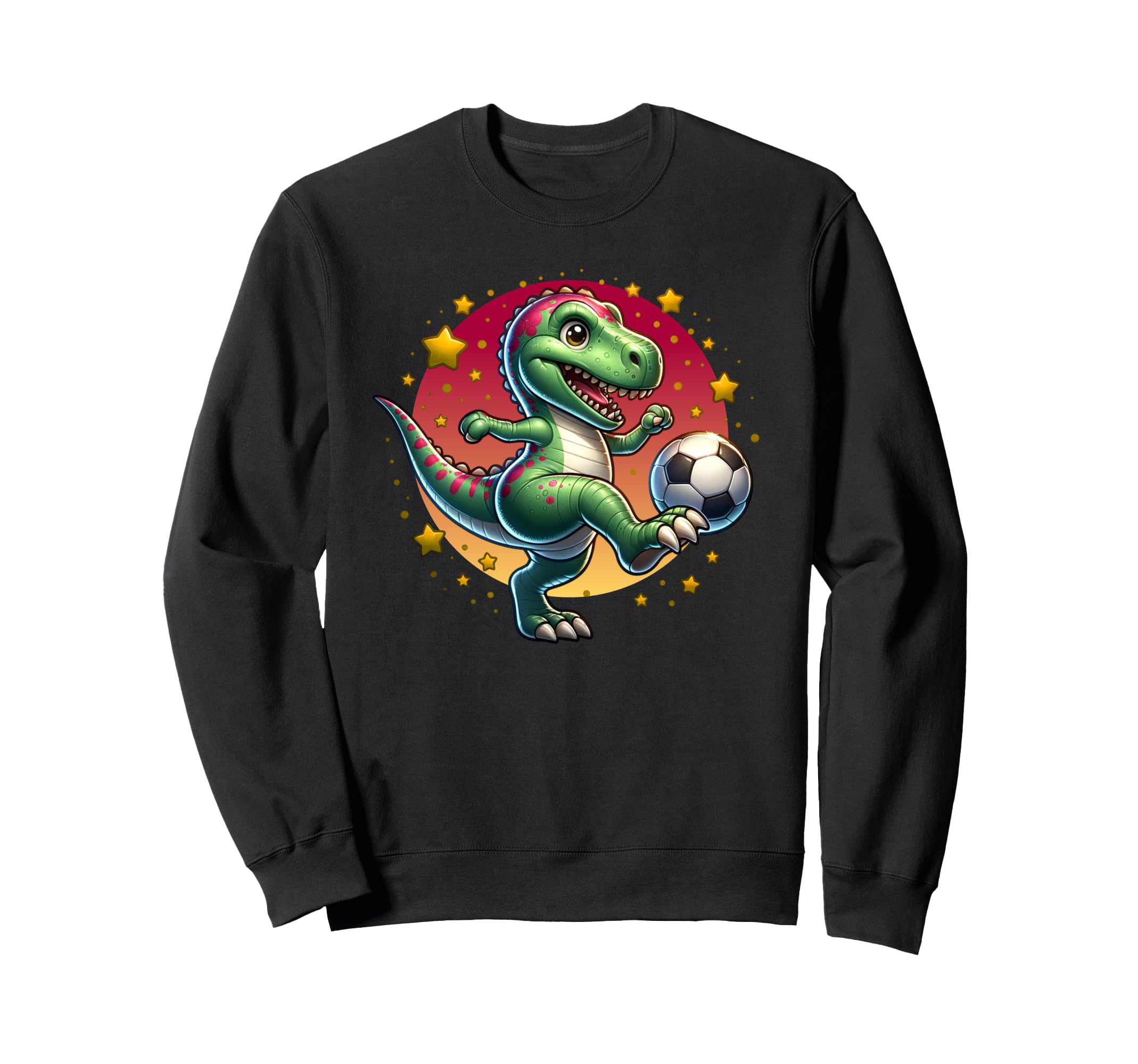T Rex Dinosaur Soccer Player Sweatshirt - Fun Novelty Design for Adults