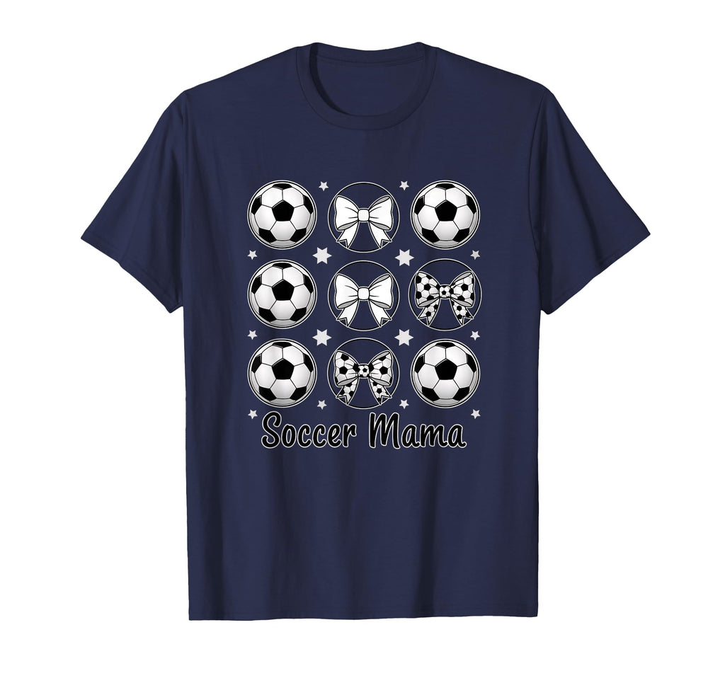 Soccer Mama Mom Soccer Mom Bow T-Shirt - Casual Everyday Wear for Adults