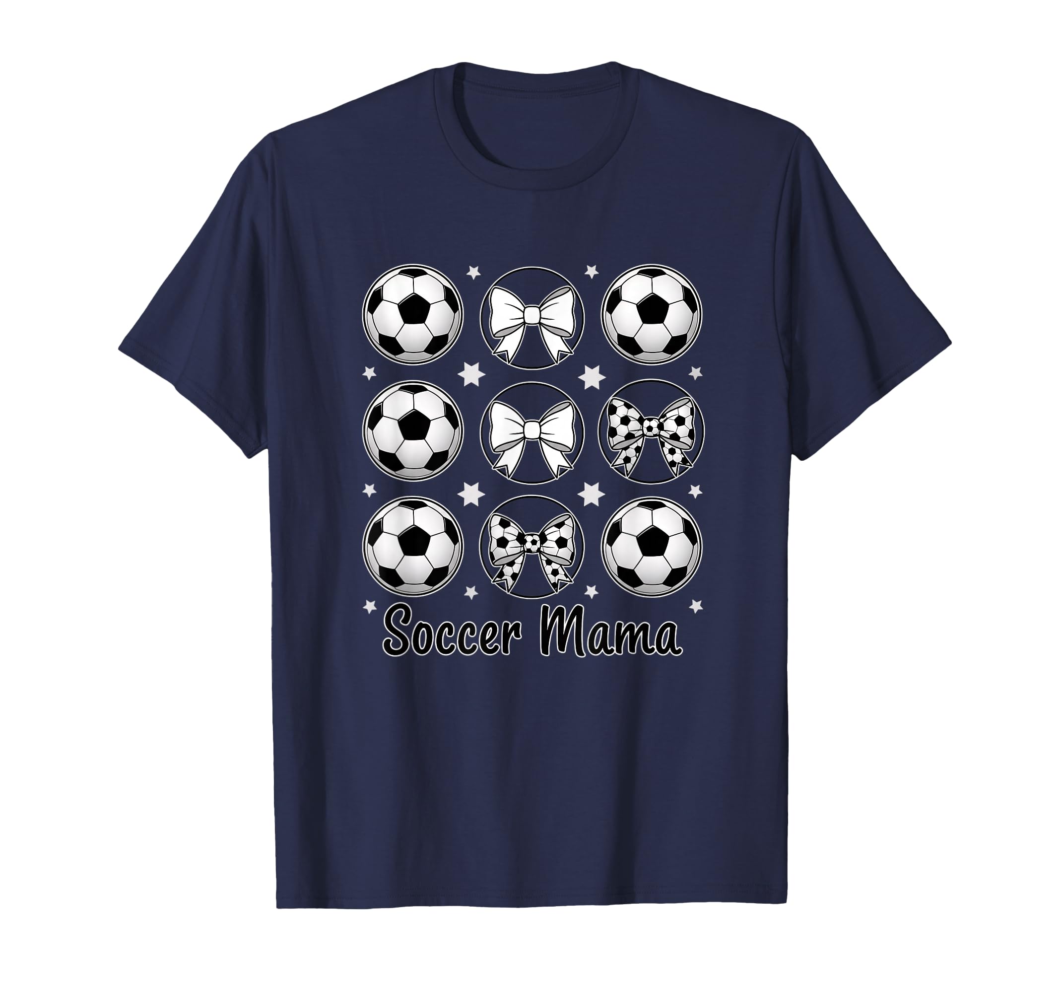 Soccer Mama Mom Soccer Mom Bow T-Shirt - Casual Everyday Wear for Adults