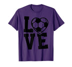 Love Heart Soccer Team Sport Fans T-Shirt - Novelty Apparel Men Women