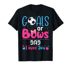Goals Or Bows Dad Gender Reveal T-Shirt - Minimalist Print for Adults
