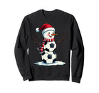 Funny Football Soccer Snowman Sweatshirt - Aesthetic Graphic Unisex