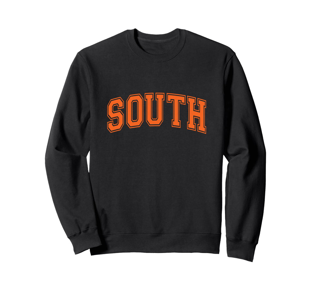 Orange South Team Colors Spirit Sweatshirt - Fun Novelty Design for Adults