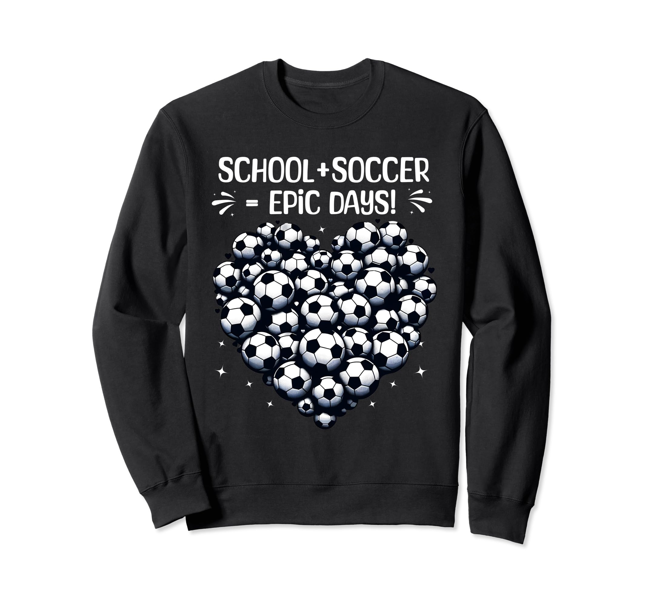 100 Days School Soccer Heart Love Sweatshirt - Graphic Print Men Women