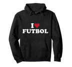 I Love Futbol Heart Soccer Fan Sports Hoodie - Streetwear Style Men Women