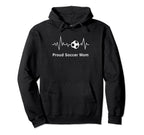 Soccer Mothers Proud Soccer Mom Heartbeat Hoodie - Custom Art Print Unisex