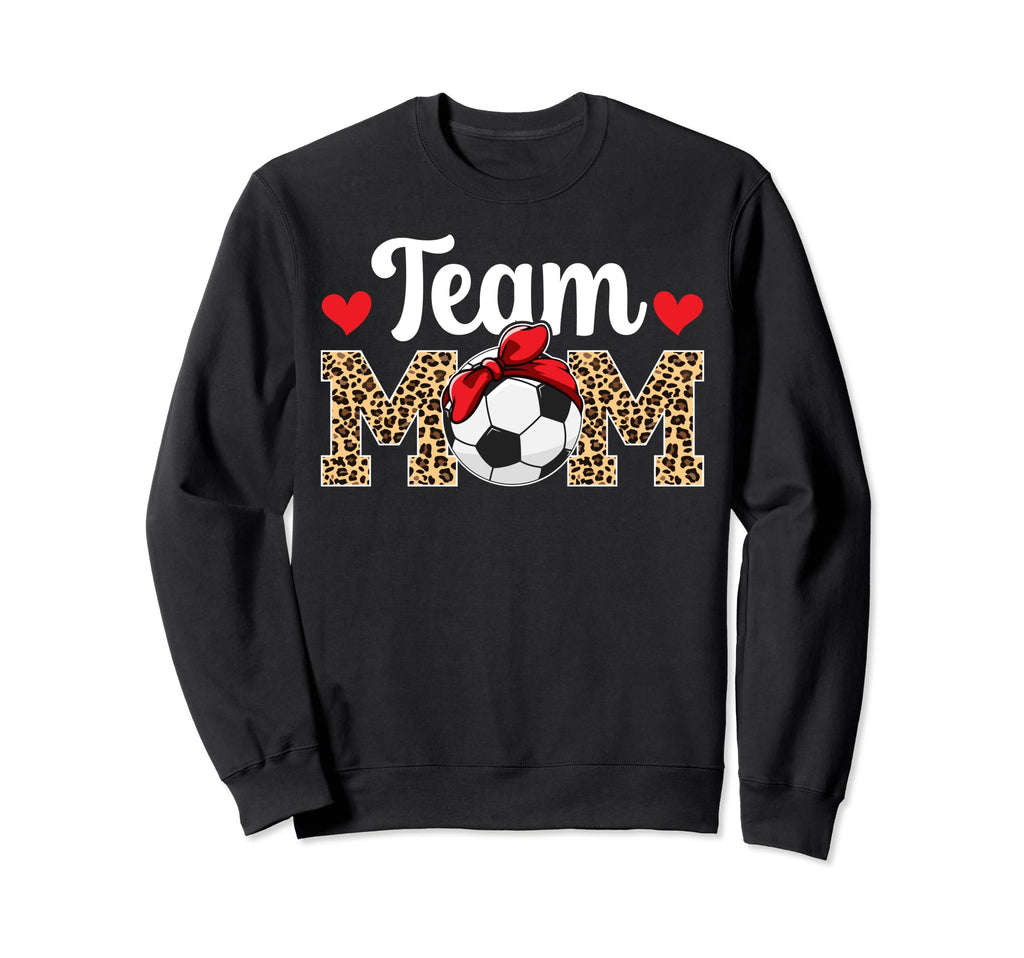 Team Mom Leopard Soccer Team Mom Soccer Sweatshirt - Trendy Graphic Unisex