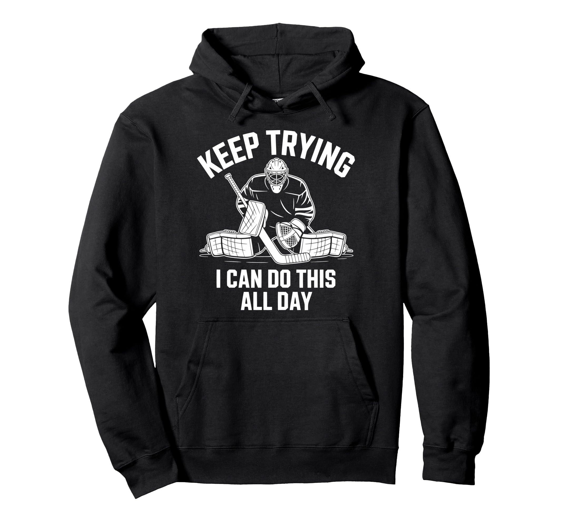 Ice Hockey Goalkeeper Netminder Hoodie - Minimalist Print for Adults