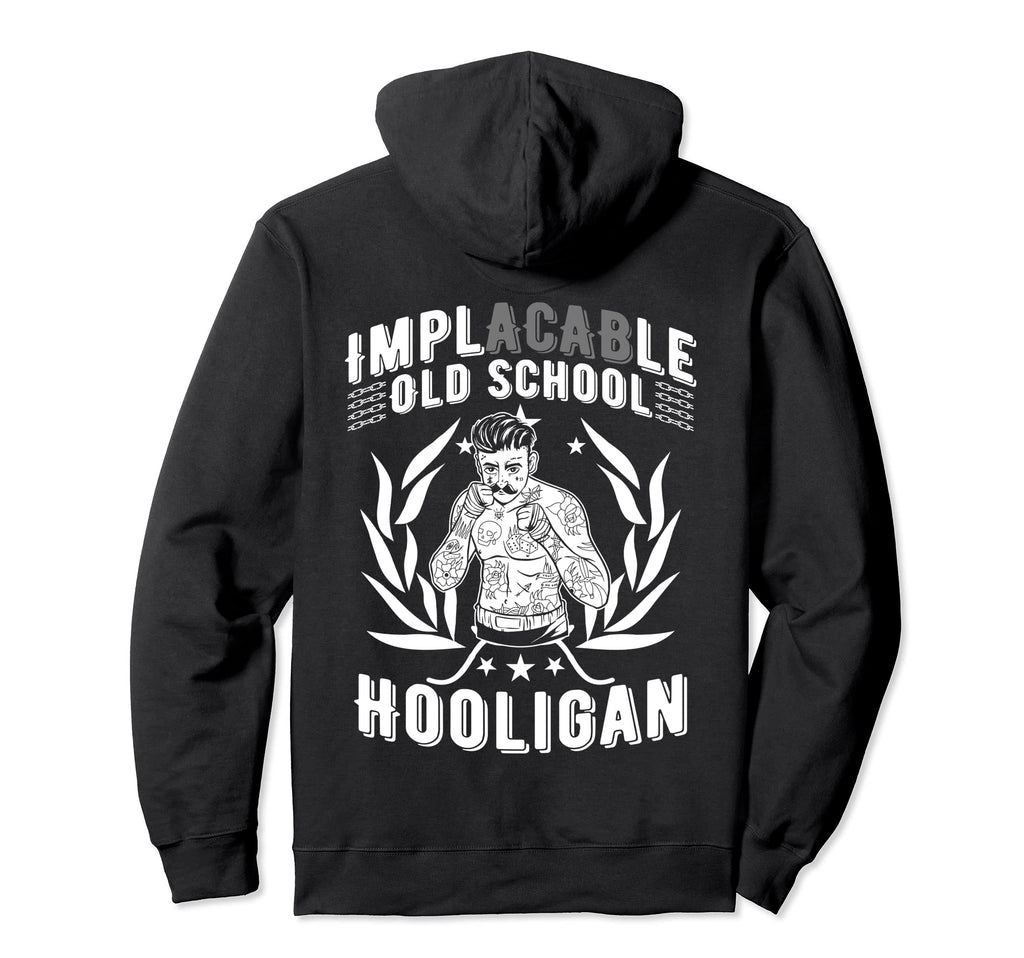 Hooligan Power Implacable Old School Hoodie - Minimalist Print Men Women