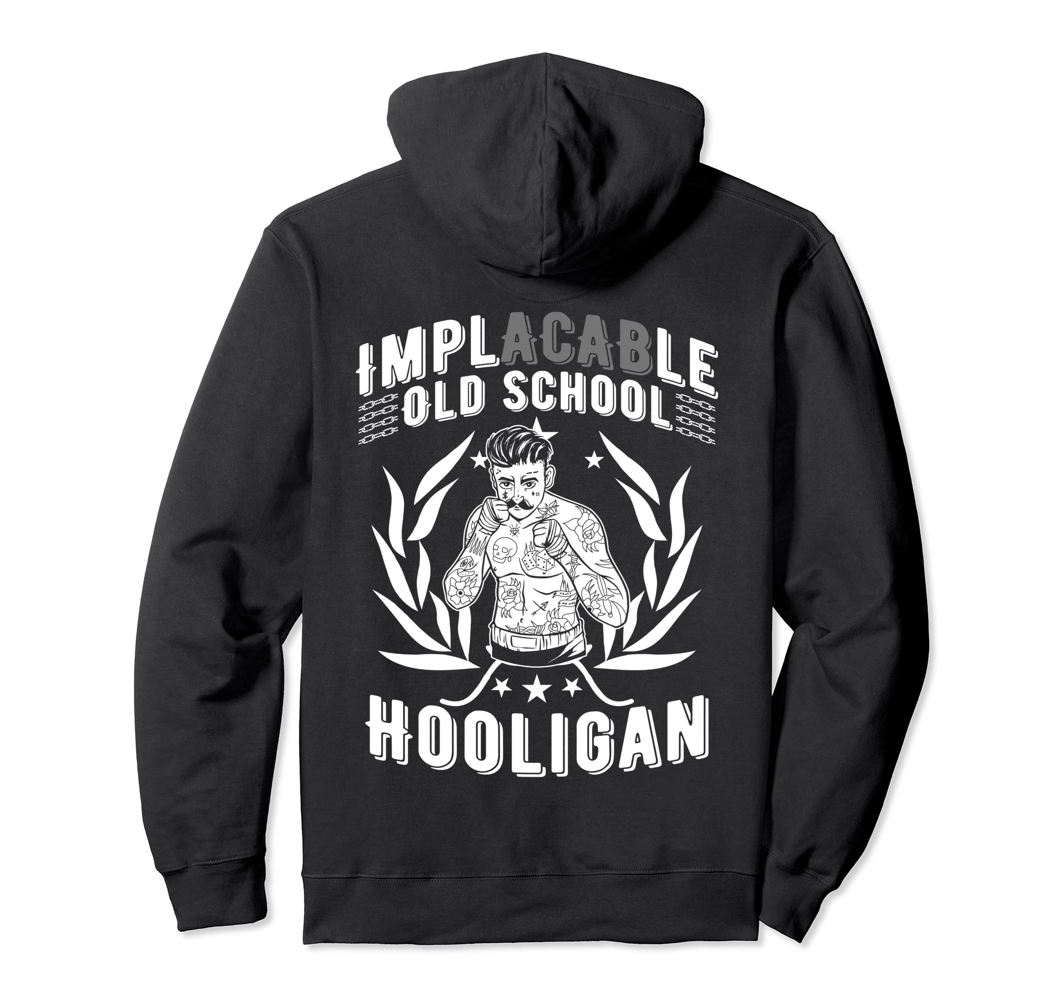 Hooligan Power Implacable Old School Hoodie - Minimalist Print Men Women