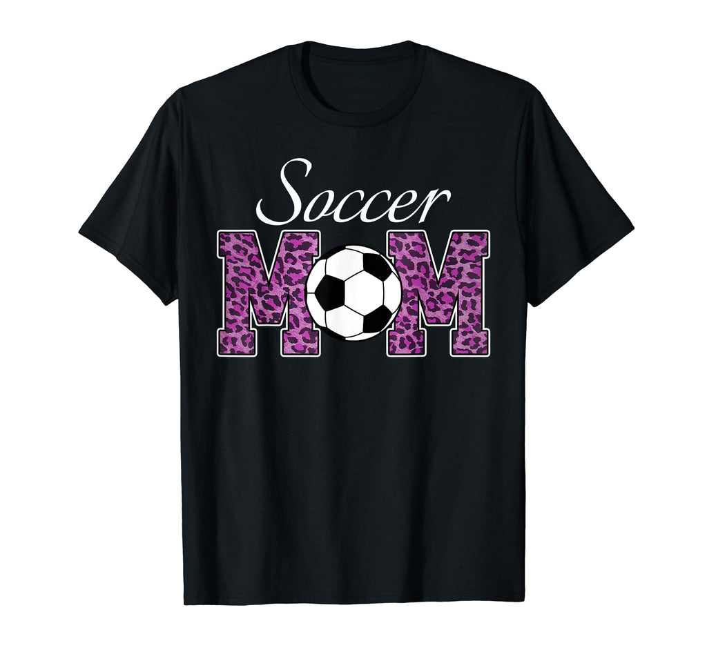 Soccer Mom Purple Leopard Funny Mothers T-Shirt - Minimalist Print Unisex
