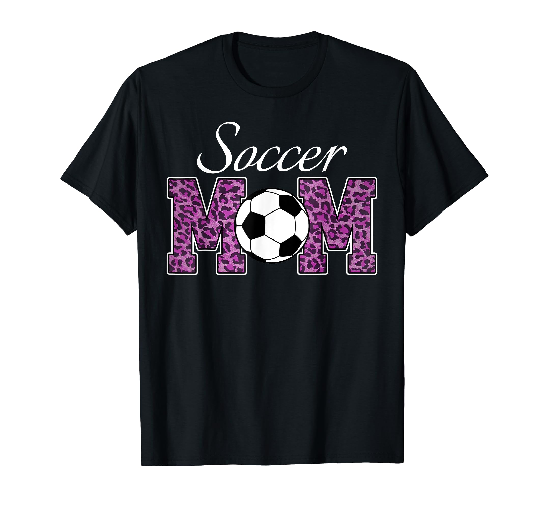 Soccer Mom Purple Leopard Funny Mothers T-Shirt - Minimalist Print Unisex