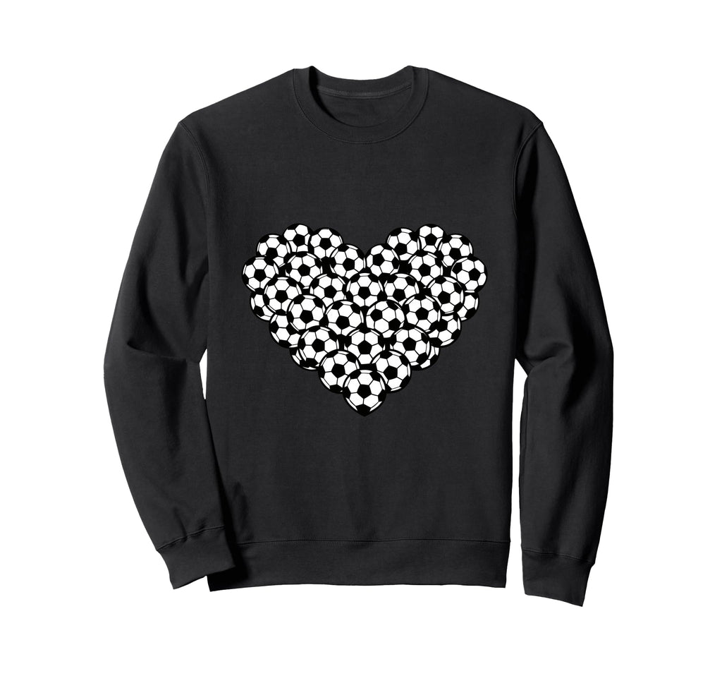 Heart Shaped Soccer Ball Pattern Sweatshirt - Streetwear Style for Adults