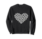 Heart Shaped Soccer Ball Pattern Sweatshirt - Streetwear Style for Adults